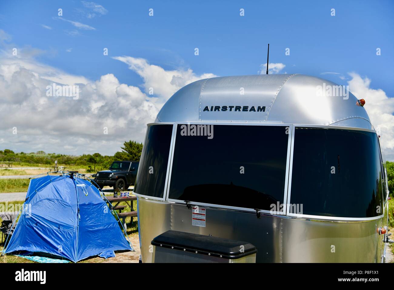 Airstream sport travel trailer Stock Photo Alamy