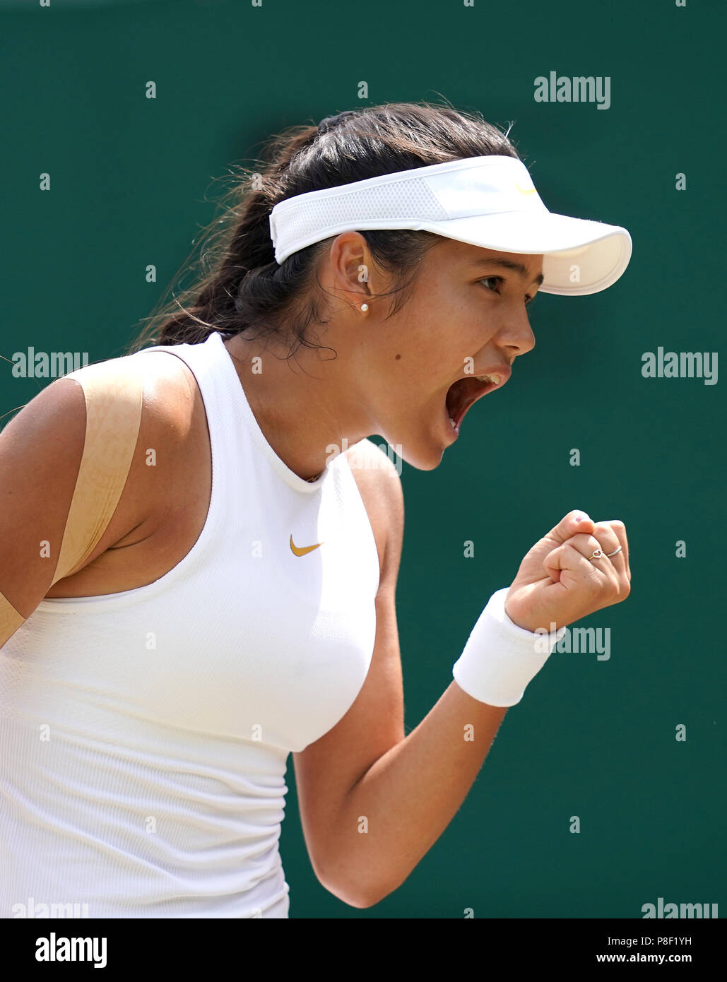 Emma Raducanu celebrates on day nine of the Wimbledon  display picture 3