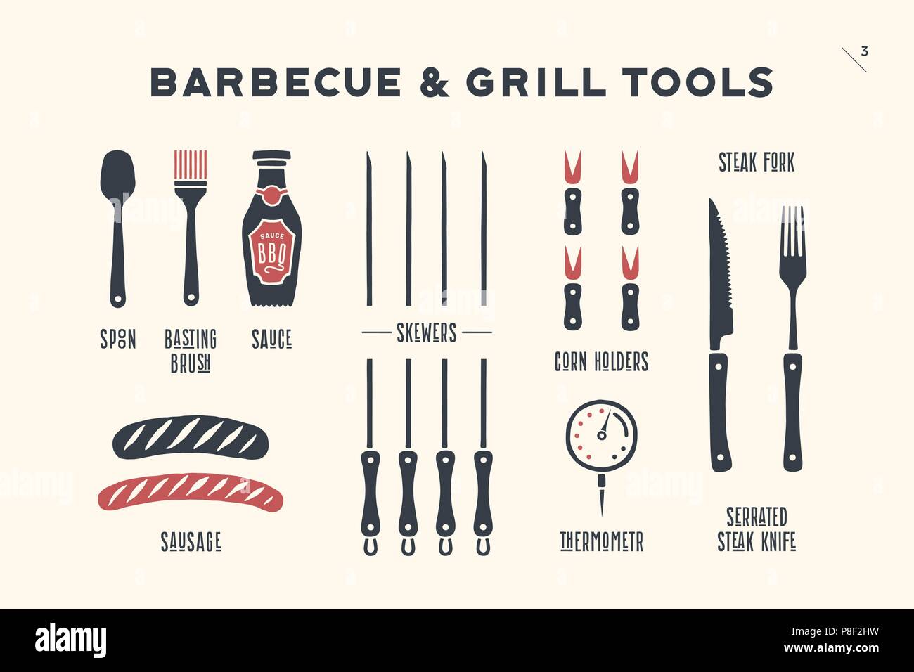 Barbecue and grill tools Stock Vector Image & Art Alamy