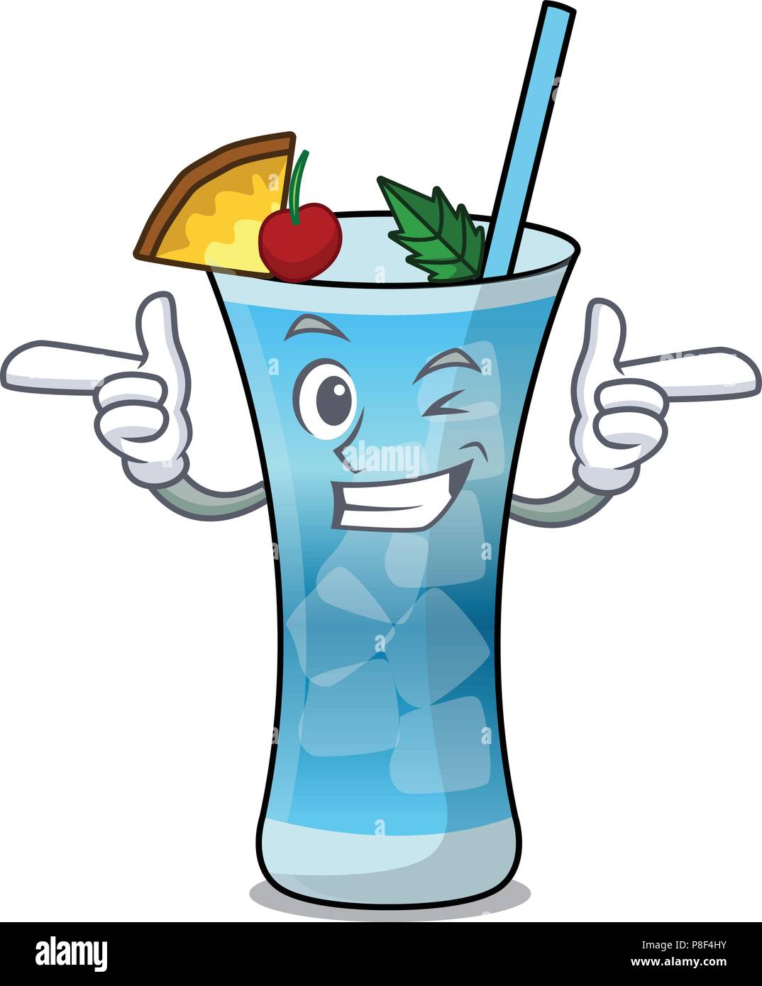 Wink blue hawaii character cartoon Stock Vector Image & Art - Alamy