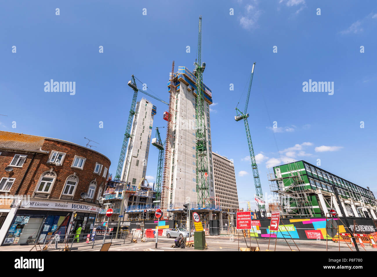 Cores of the new high rise mixed use Victoria Square retail commercial