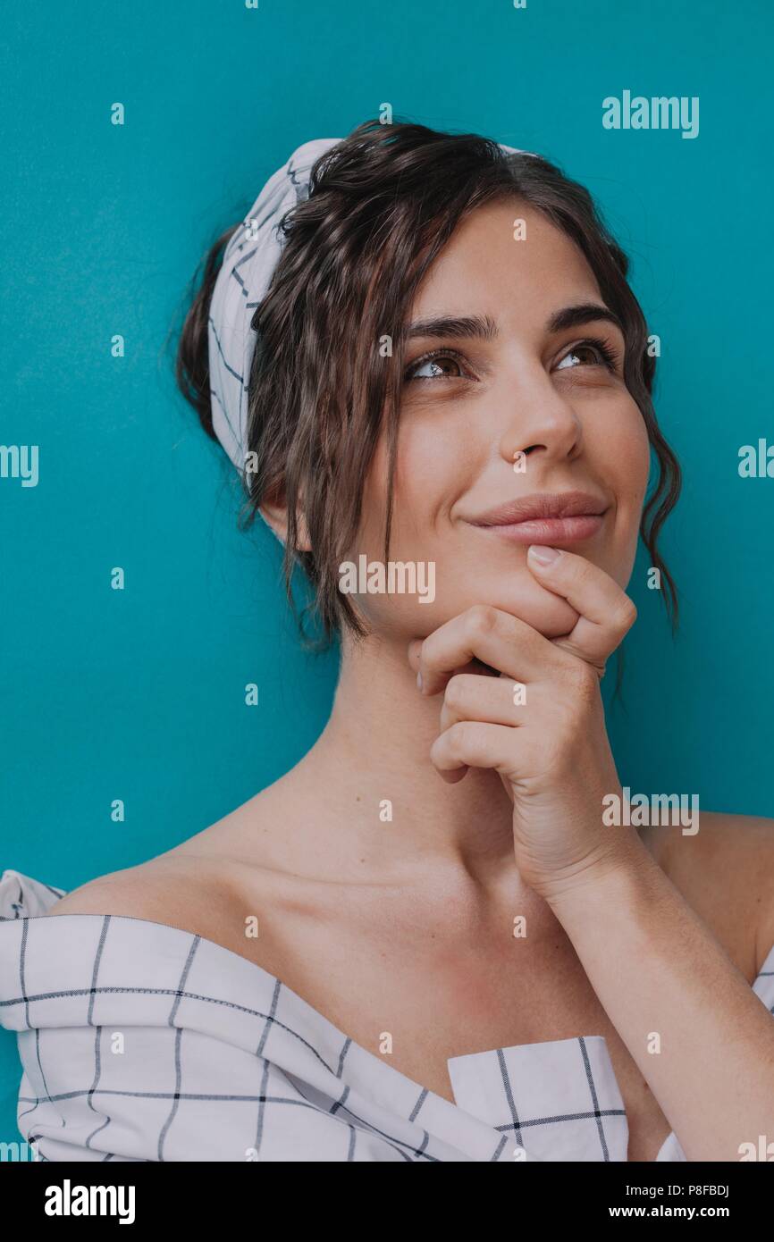 Portrait of a beautiful woman smiling Stock Photo