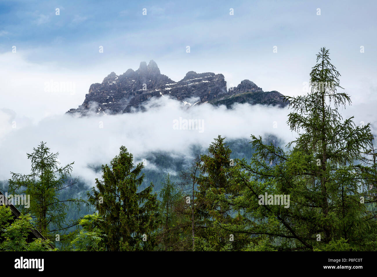 View of Dolomites From Cortina d'Ampezzo, Belluno, Veneto, Italy Stock Photo
