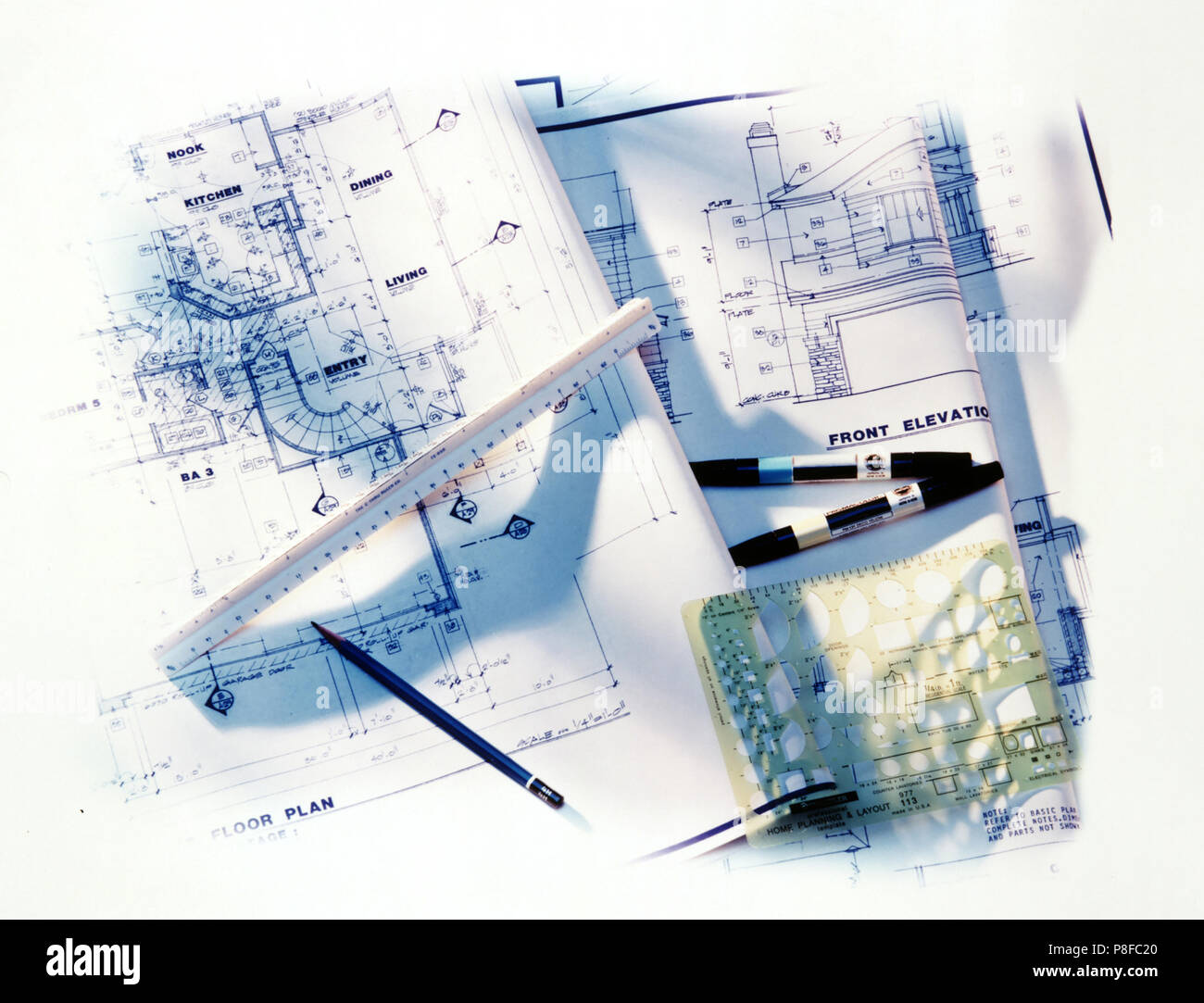 residential blueprints Stock Photo
