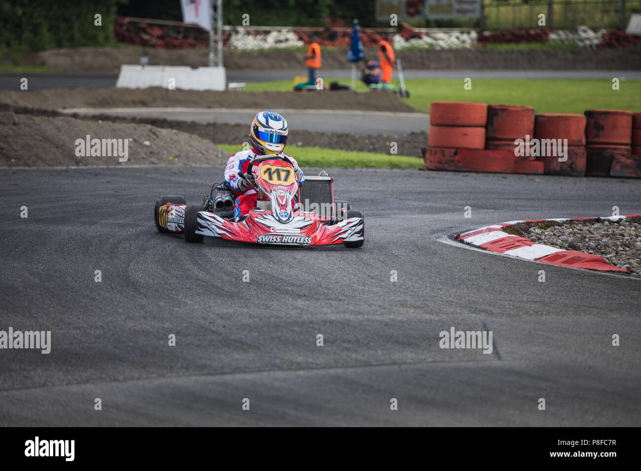 KZ2 Go Kart Racer on the Track, Swiss Kart Championship Wohlen Stock Photo  - Alamy
