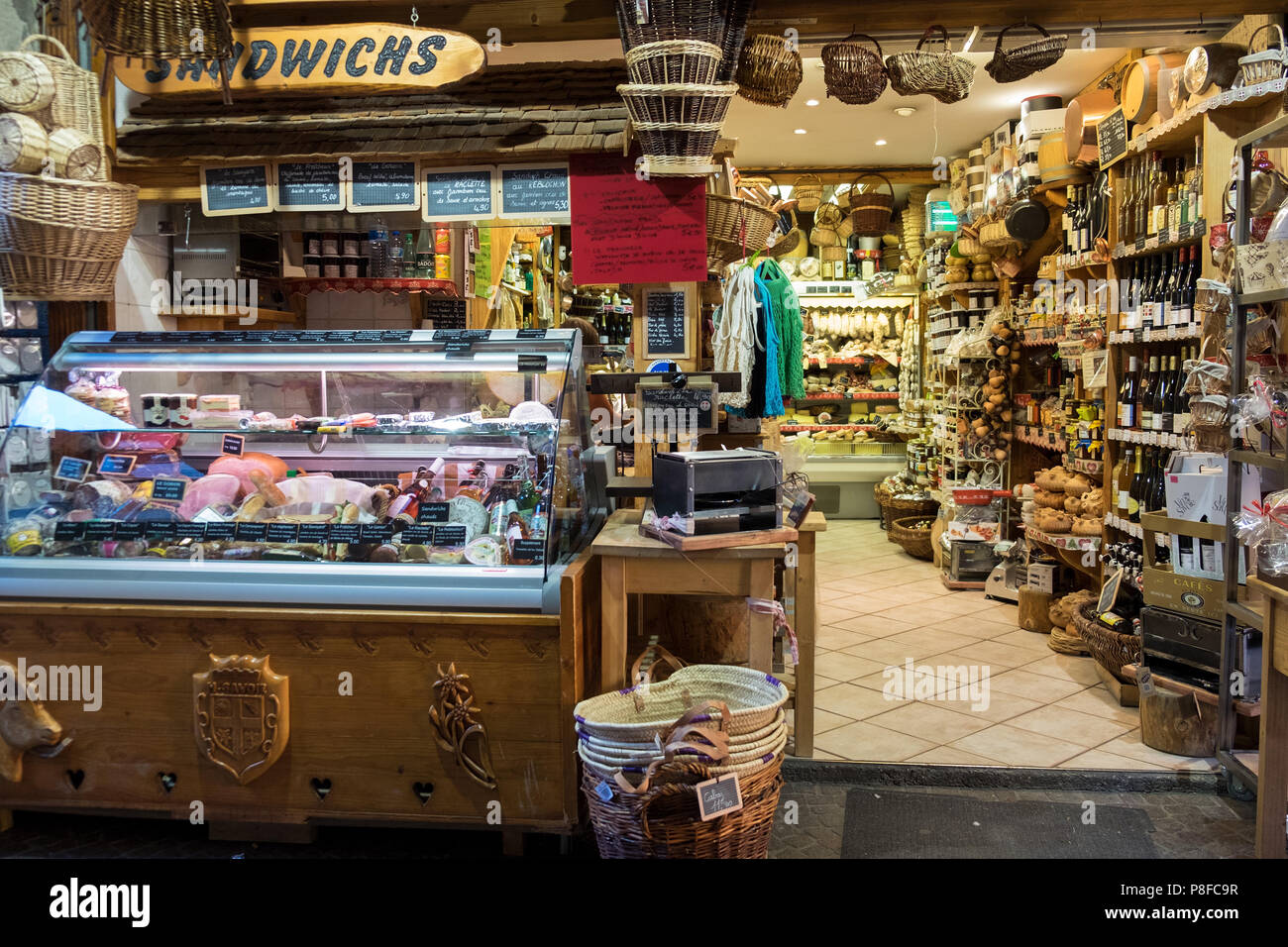 Delicatessan shop, Annecy, Haute-Savoie, France Stock Photo