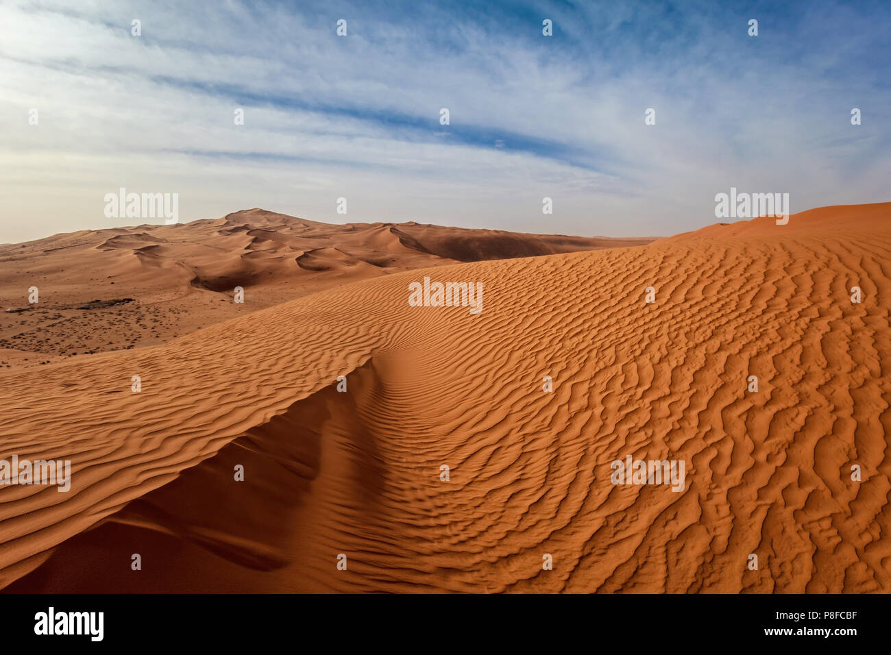Close-up of sand dunes in the desert, Saudi Arabia Stock Photo