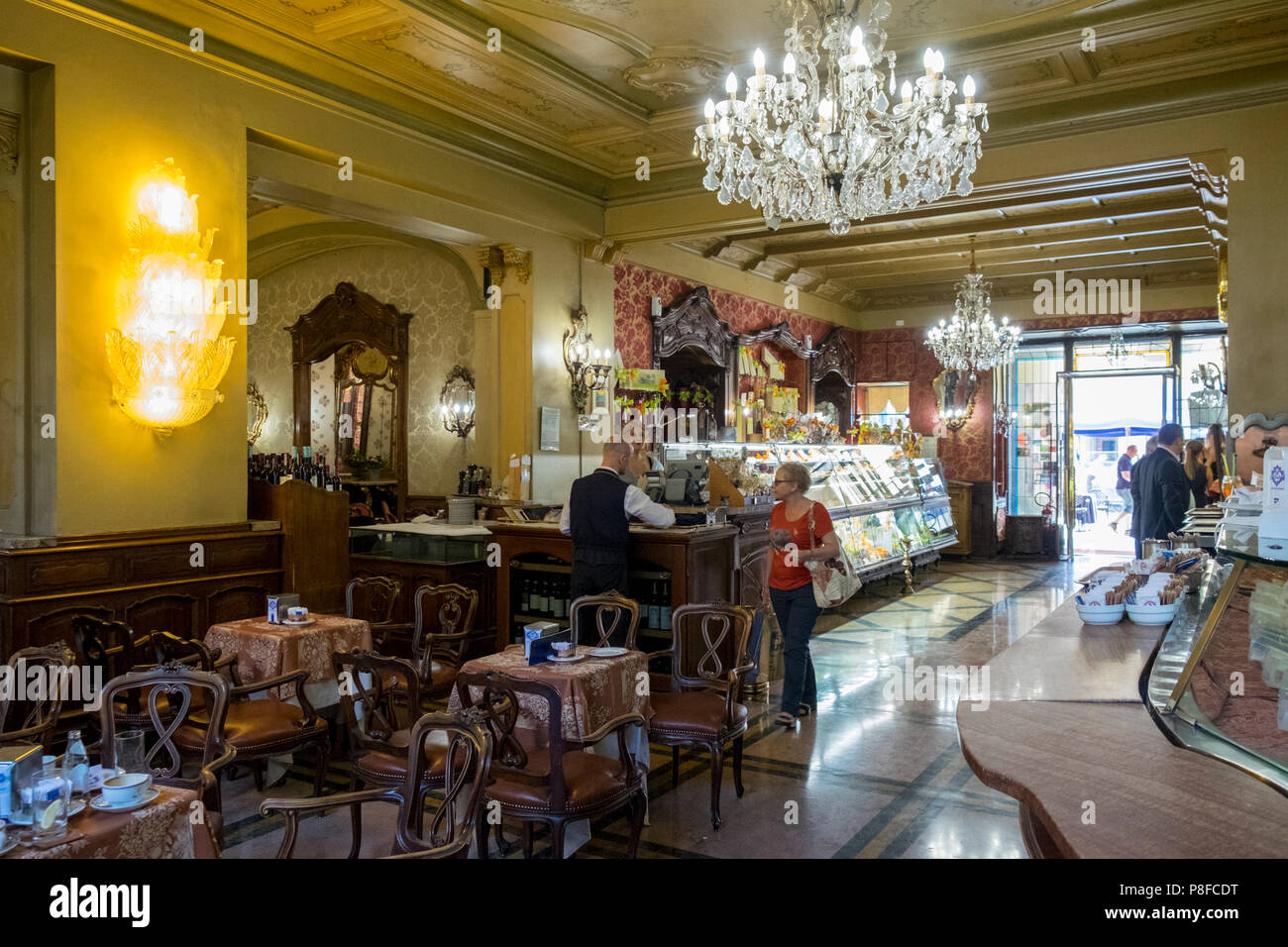Interior of the historic Caffè Torino, Piazza San Carlo, Turin, Italy Stock Photo