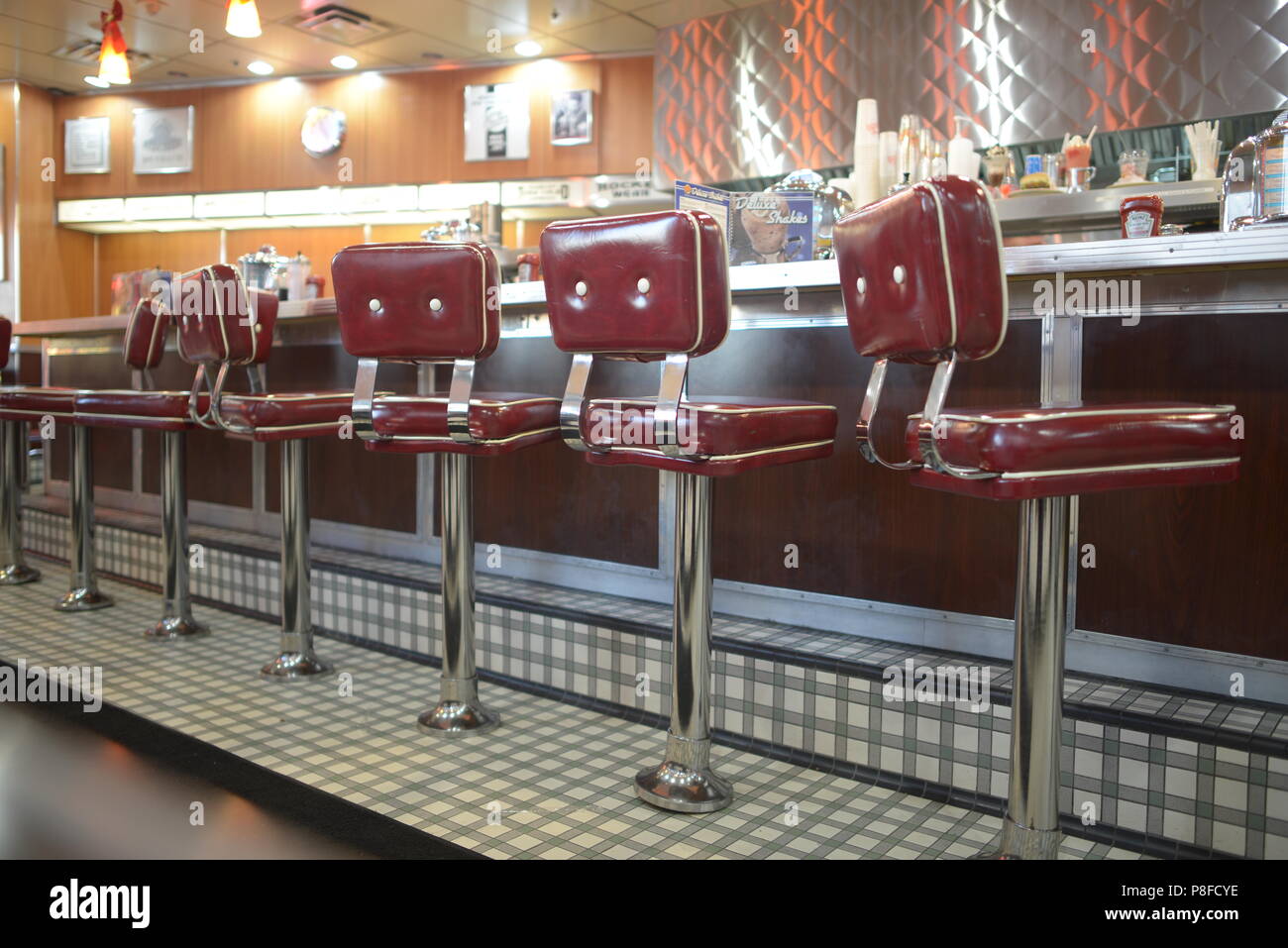 American style burger cafe, fast food America Stock Photo Alamy