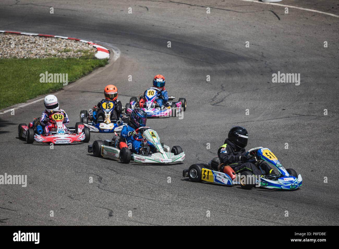 Super mini Go Kart Racer on the Track, Swiss Kart Championship Wohlen ...