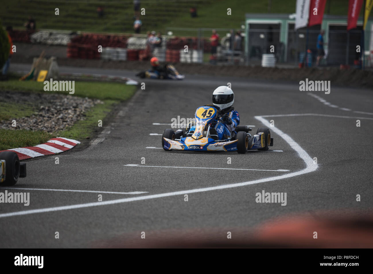 Super mini Go Kart Racer on the Track, Swiss Kart Championship Wohlen ...