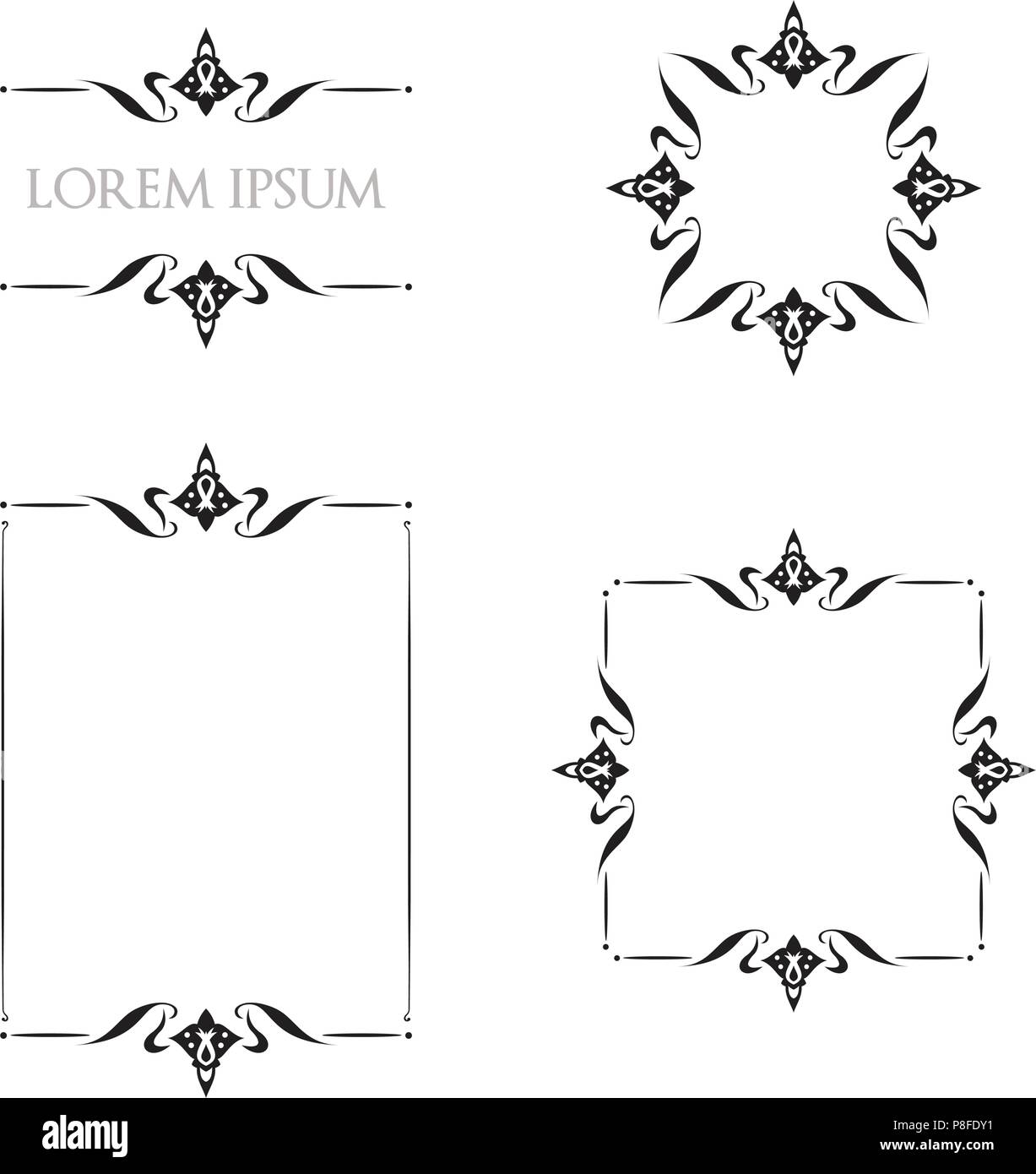 Simple Black Ornamental Decorative Frame Stock Vector (Royalty