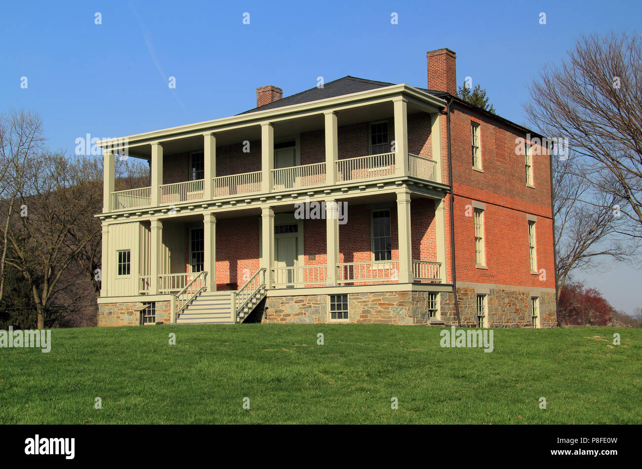 The Lockwood House, built in 1848, served numerous purposes during the American Civil War and later became a school for former slaves in Harpers Ferry Stock Photo