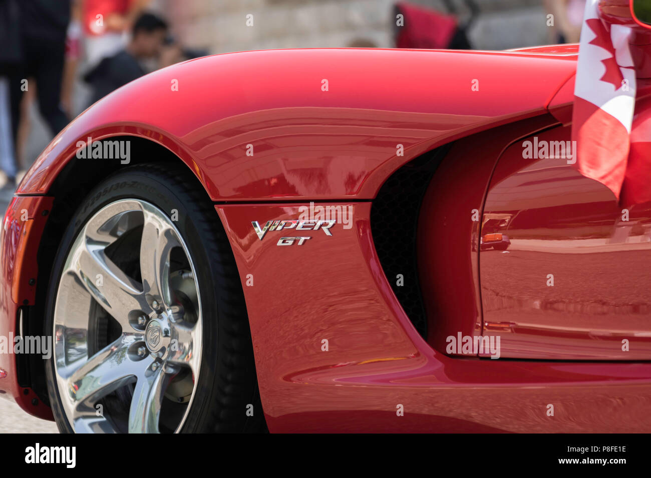 Dodge Viper Front Quarter Panel View with Air Duct Stock Photo