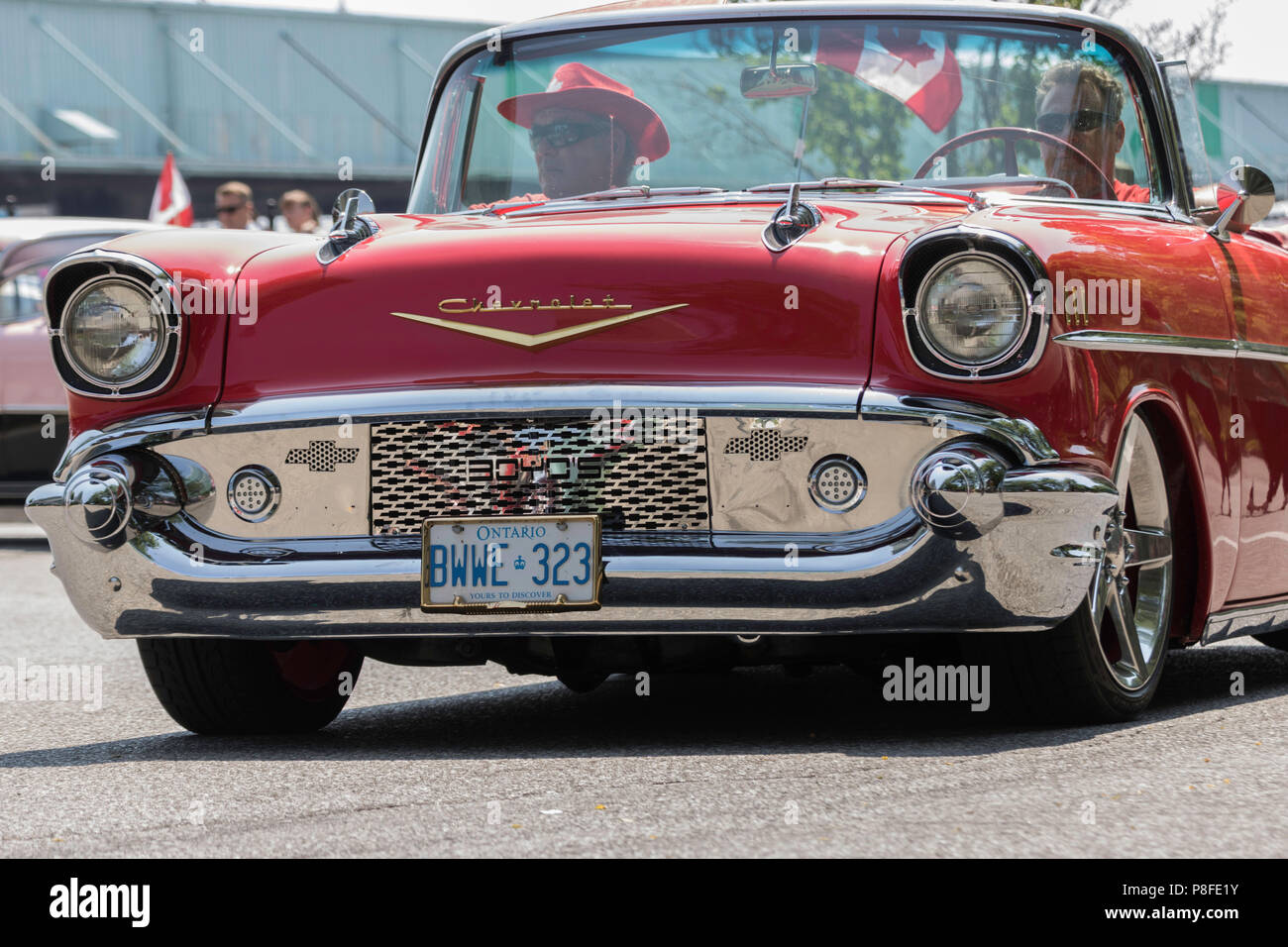 1957 Chevy BelAir Custom at Canada Day Parade in Port Credit, Ontario, Canada Stock Photo