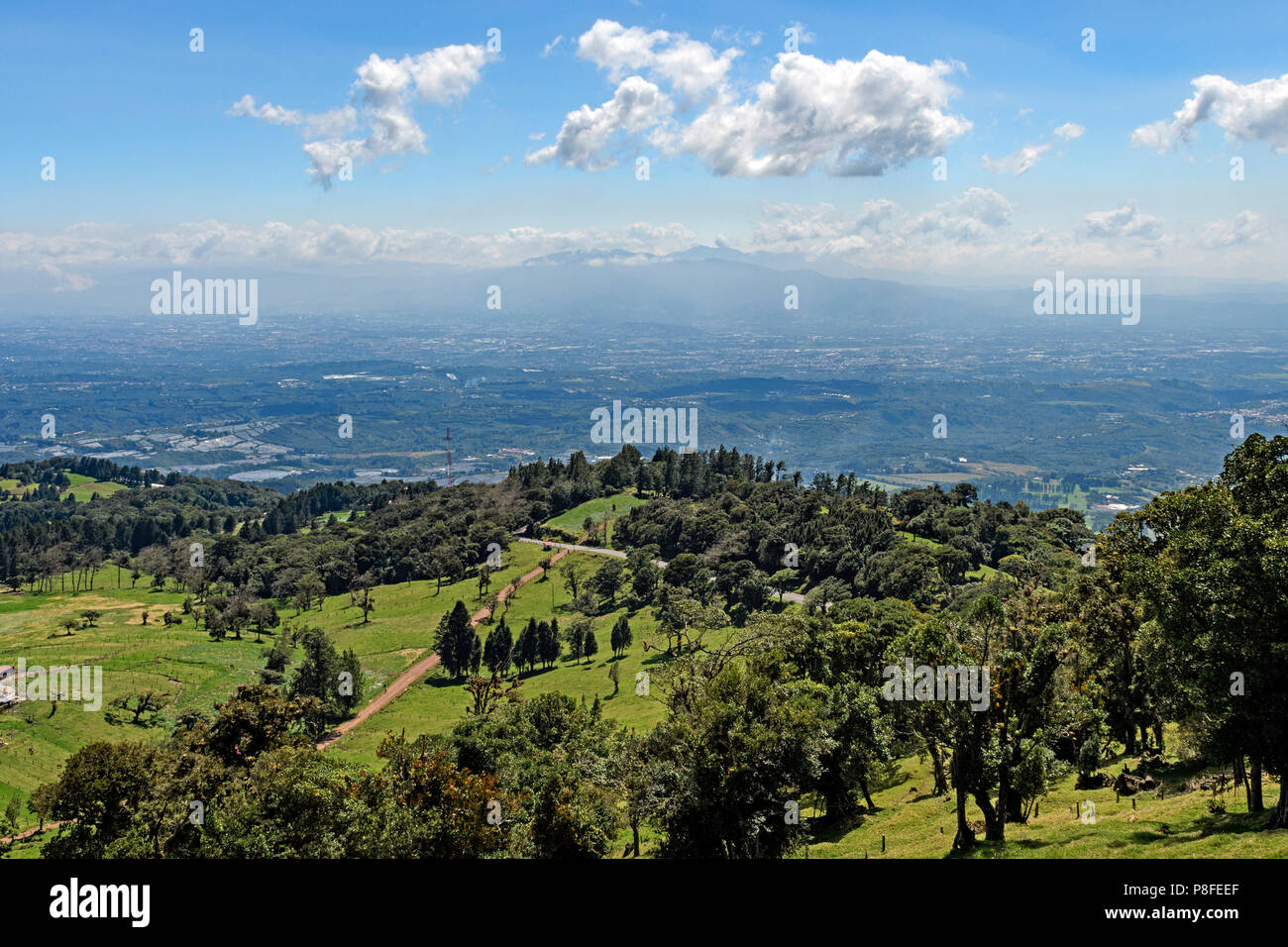 Looking Out to the Central Valley of San Jose, Costa Rica Stock Photo