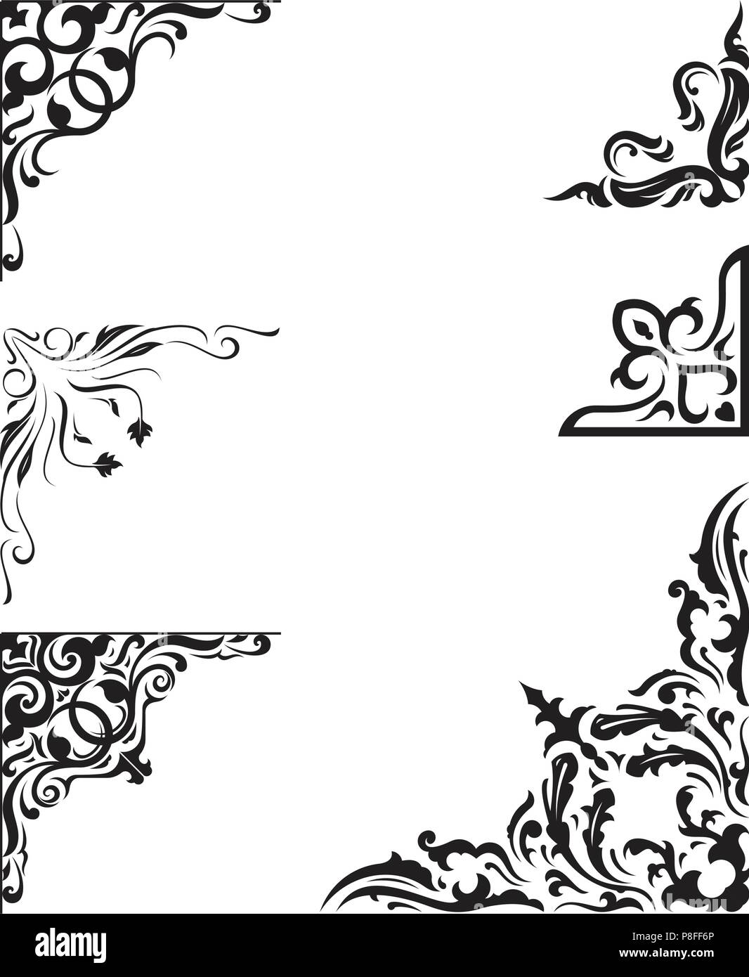 Vintage Ornament Frame Corner Border Decorative Elements Stock Vector Image  & Art - Alamy