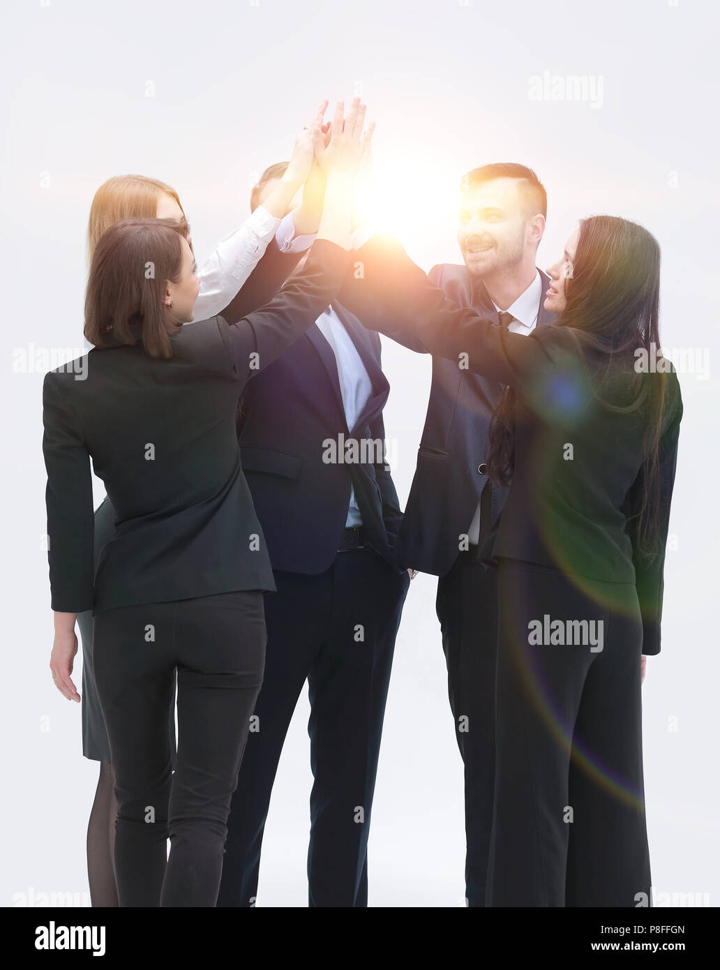business team shows its unity Stock Photo - Alamy