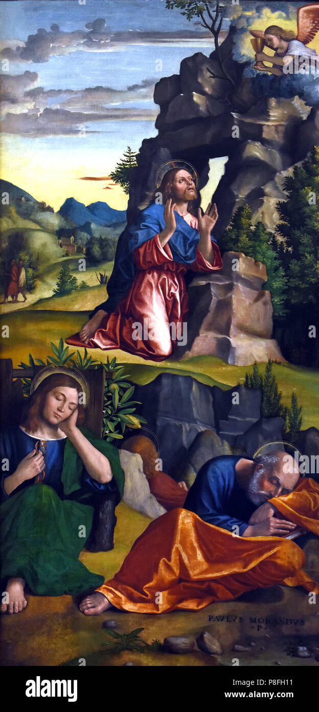 Polittico della Passione - Altarpiece of the Passion by Paolo Morando Cavazzola (1486–1522) Italy, Italian. Stock Photo