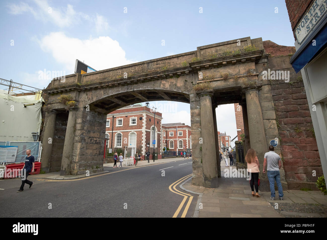 Northgate in the city walls of chester cheshire england uk Stock Photo