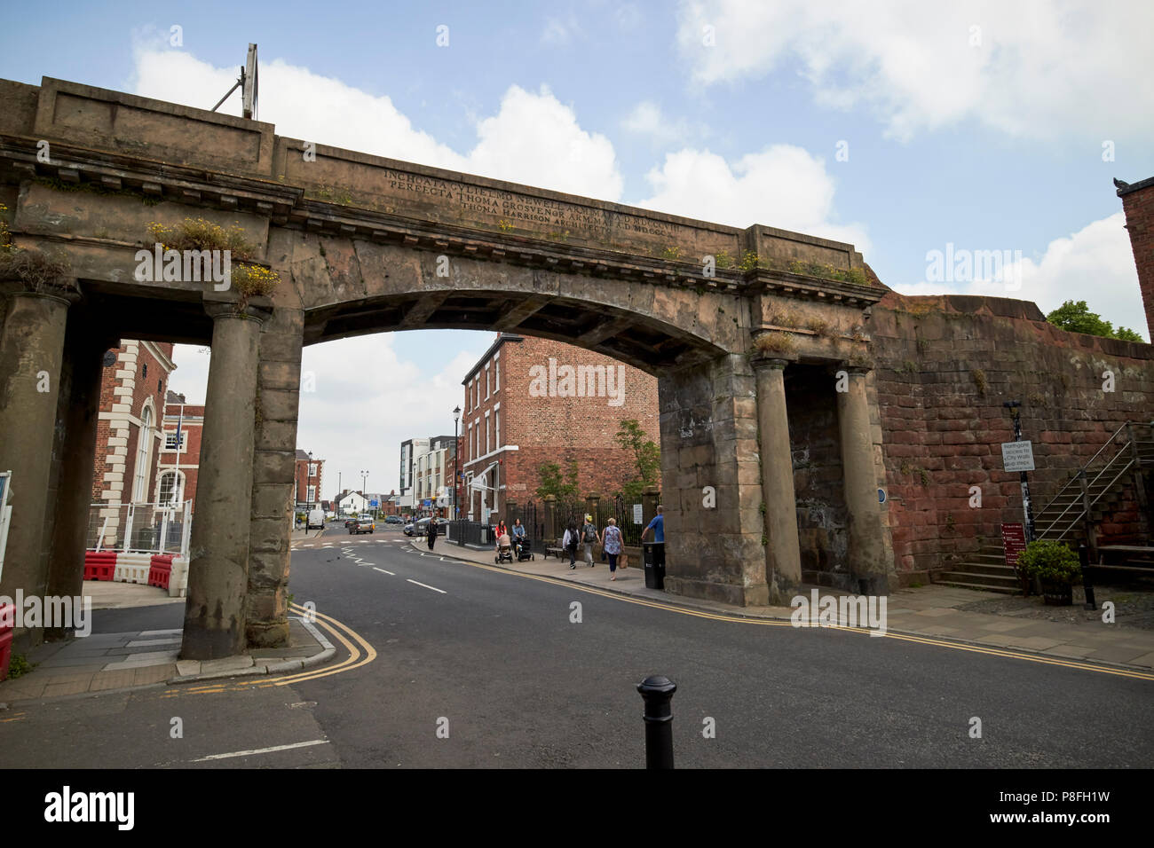Northgate in the city walls of chester cheshire england uk Stock Photo