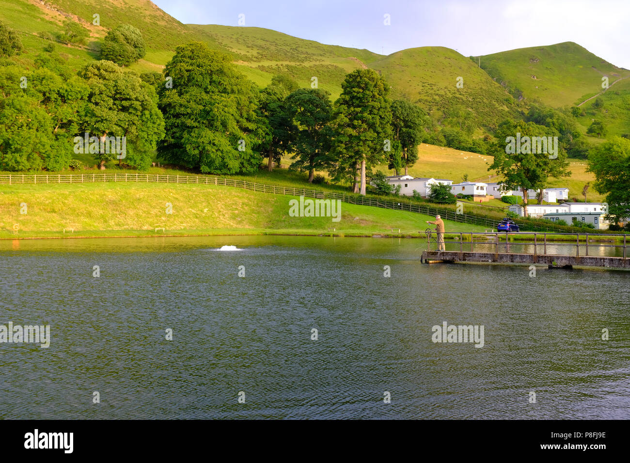 Fly fishing Graiglwyd Springs, Penmaenmawr, North Wales UK Stock Photo