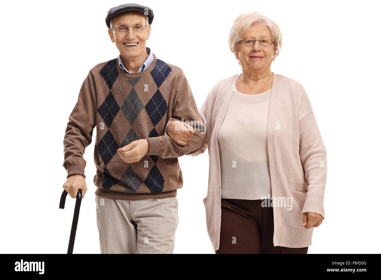 Senior couple isolated on white background Stock Photo - Alamy