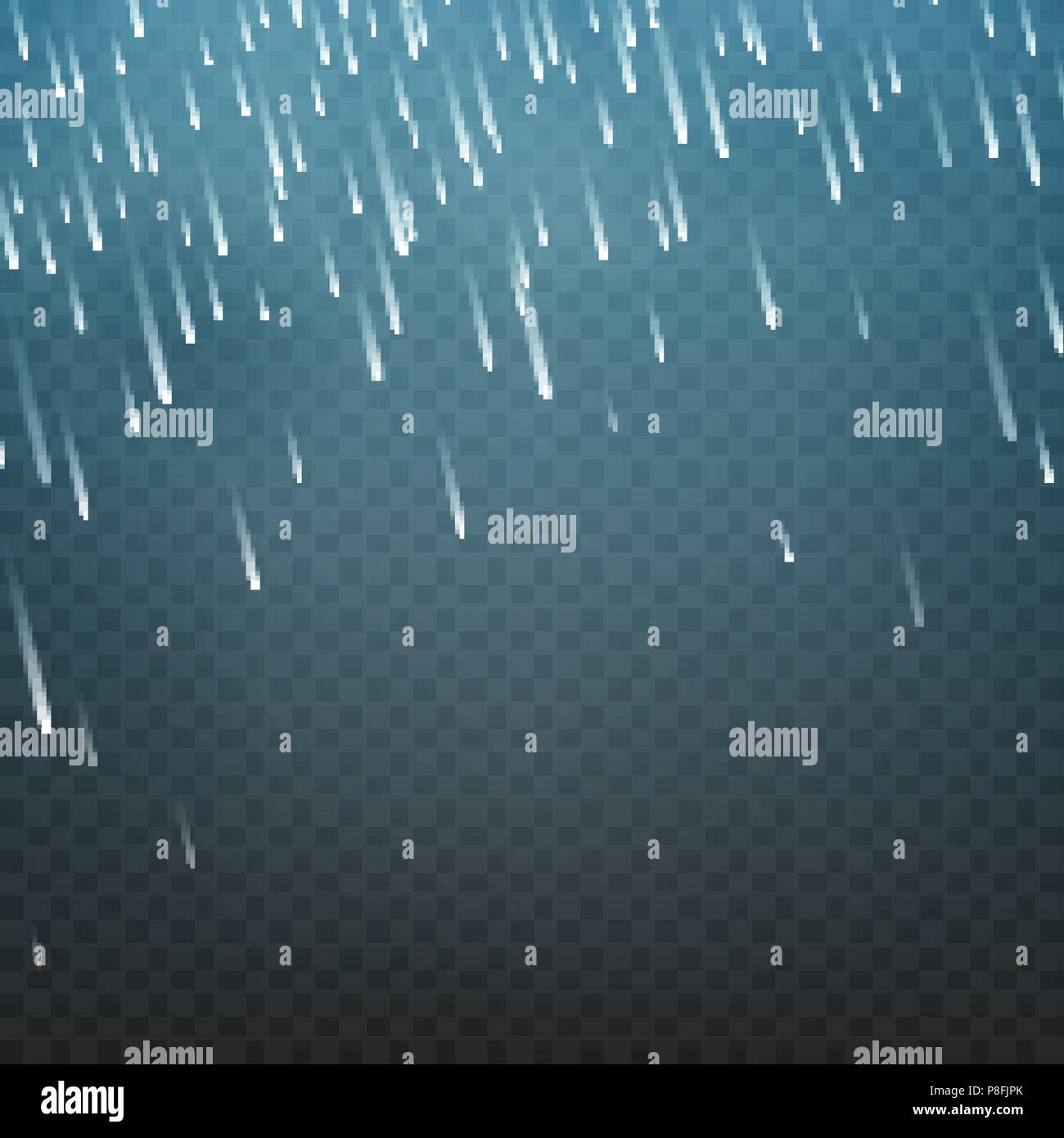 Vector illustration rain isolated on a transparent background. Shower ...