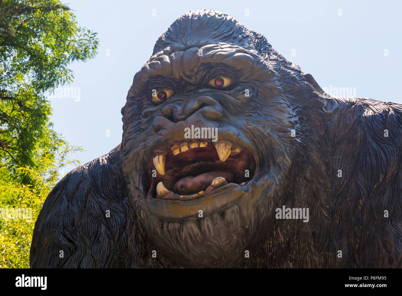 King Kong in the Prehistoric Dinosaur Valley at Wookey Hole, Wells, Somerset, UK in July Stock Photo