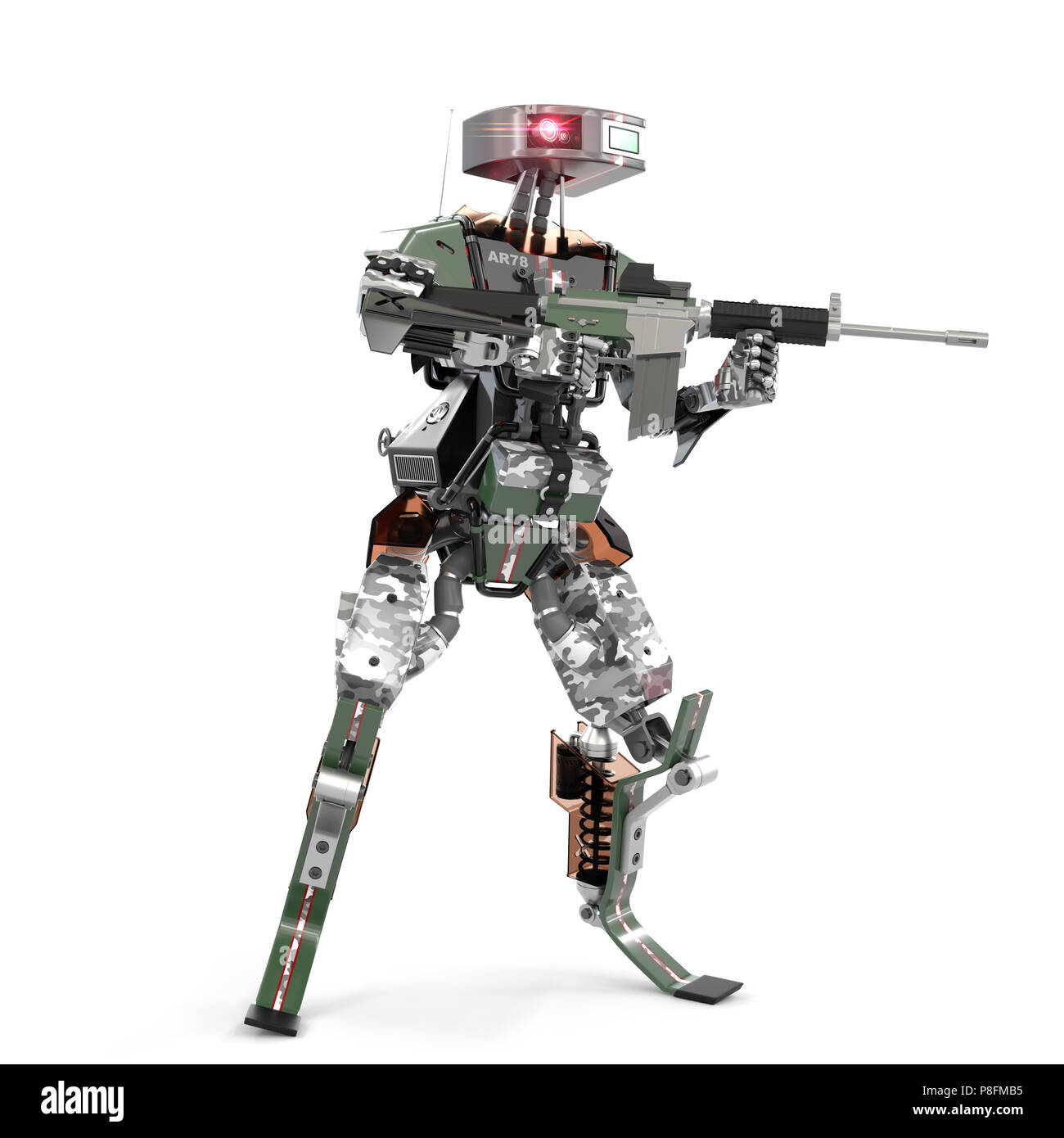 Autonomous weapons robots, 3d rendering Stock Photo