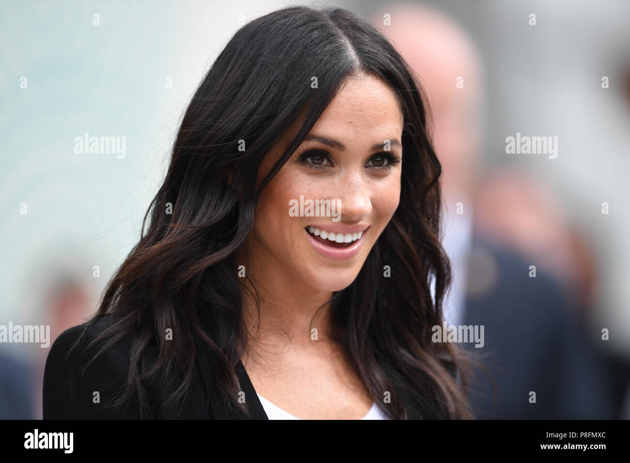 The Duchess of Sussex leaving the EPIC Museum during her visit to Dublin, Ireland. Stock Photo