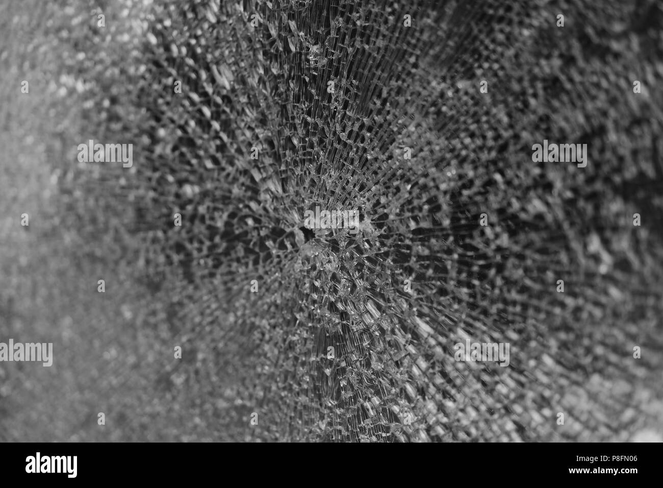 shattered broken glass texture background Stock Photo