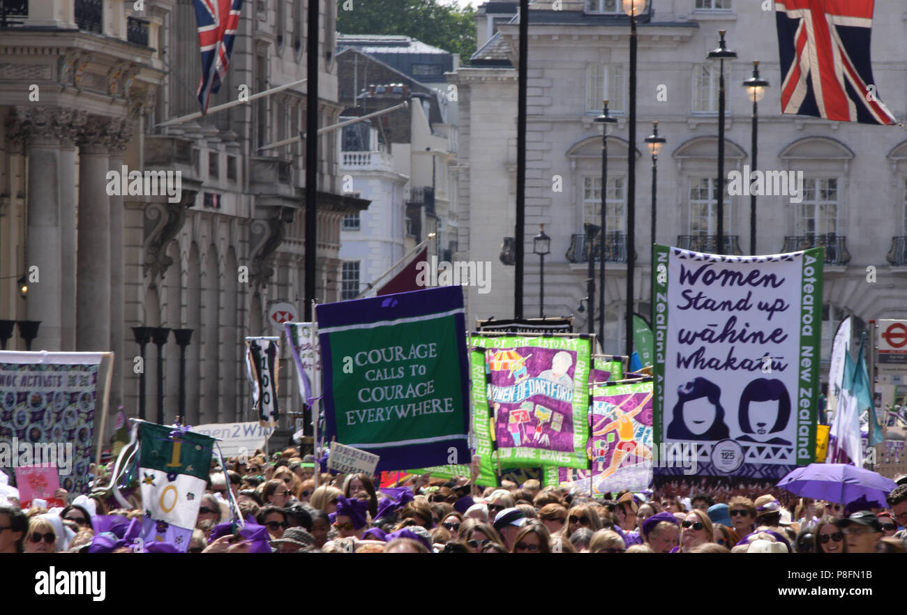 Women march across UK to celebrate 100 years of female suffrage, London ...