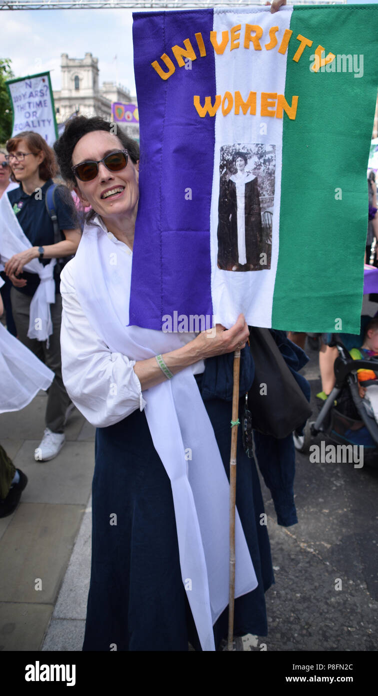 Women march across UK to celebrate 100 years of female suffrage, London ...