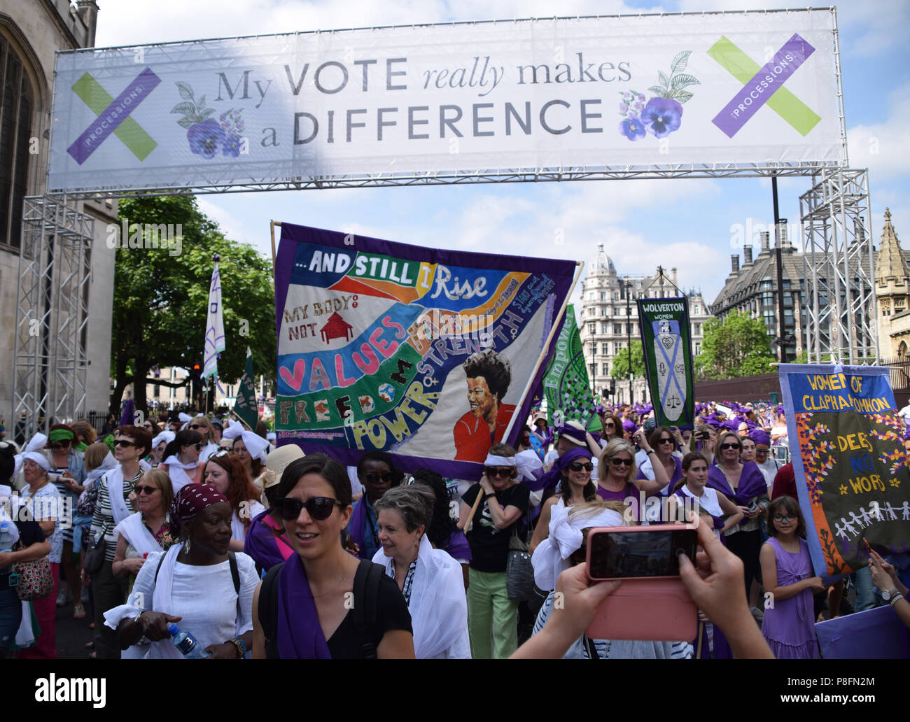 Women march across UK to celebrate 100 years of female suffrage, London ...
