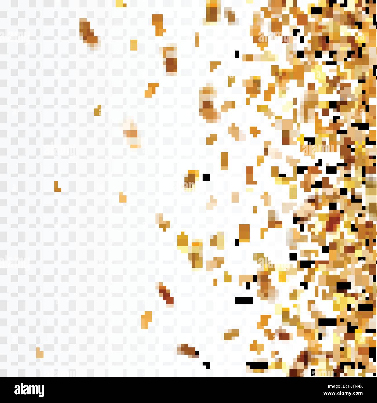 Stock vector illustration gold confetti isolated on a transparent ...