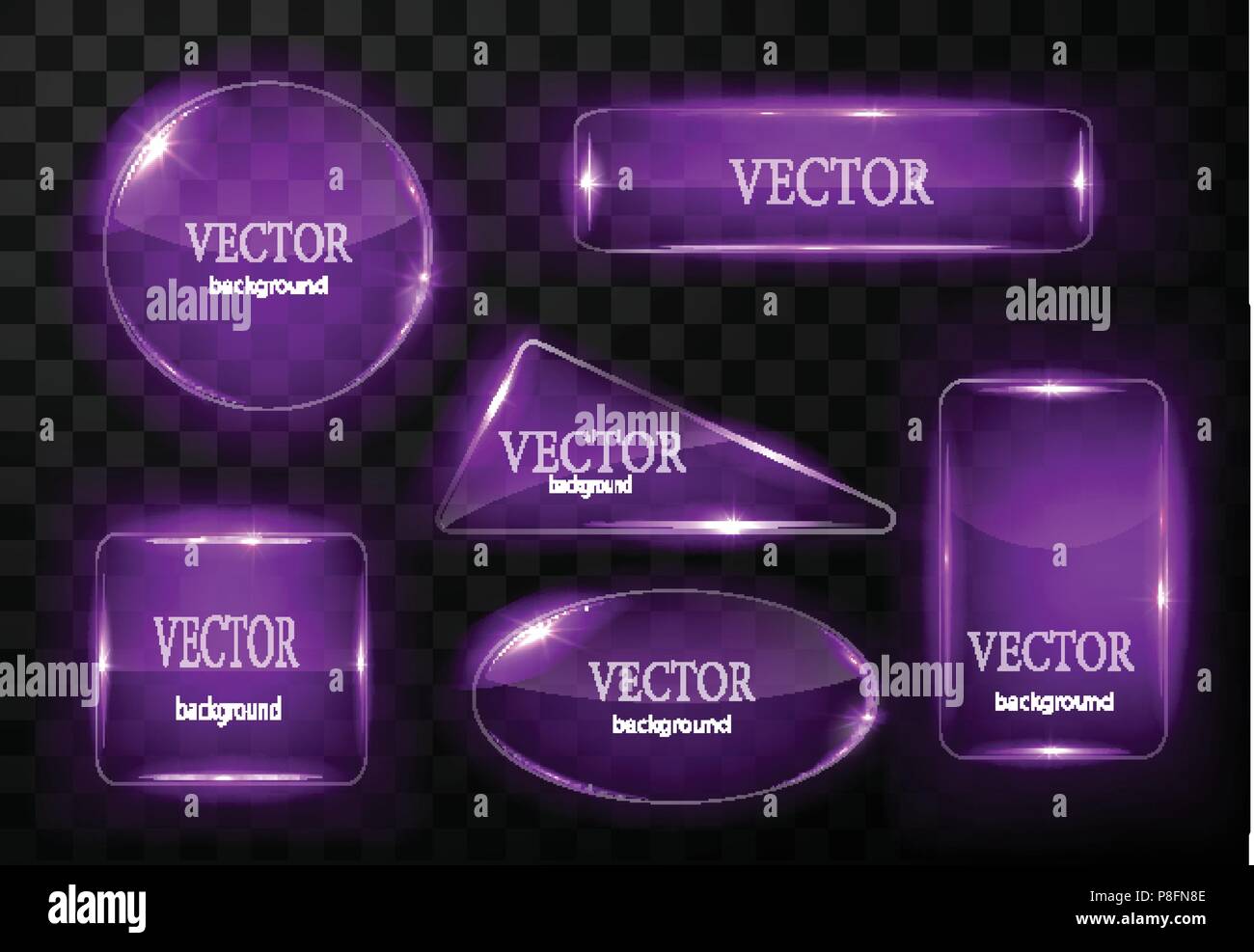 Glass vector button plane. Easy editable background Stock Vector