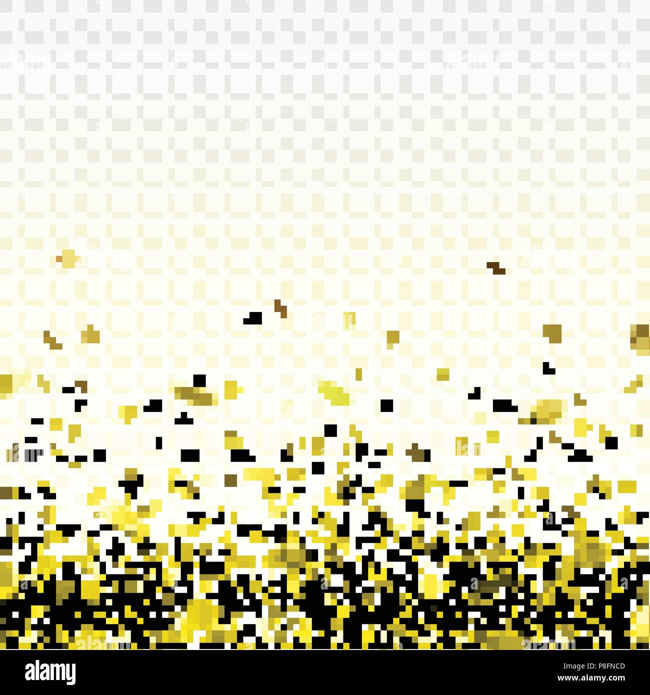 Stock vector illustration gold confetti isolated on a transparent ...