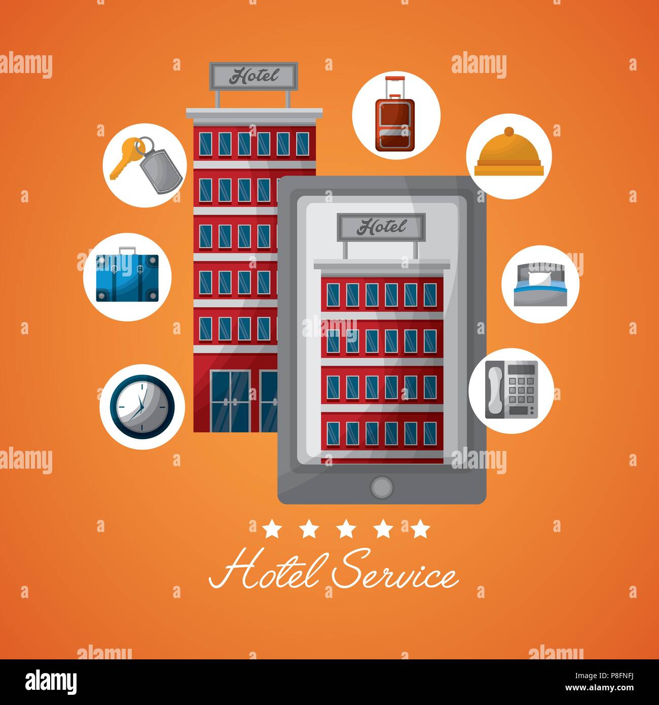 hotel building service Stock Vector