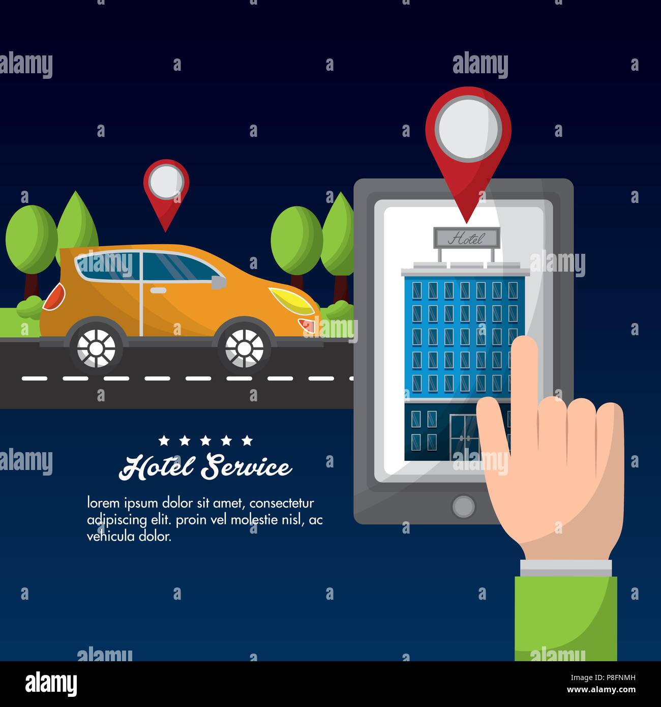 Hotel building place map hi-res stock photography and images - Alamy