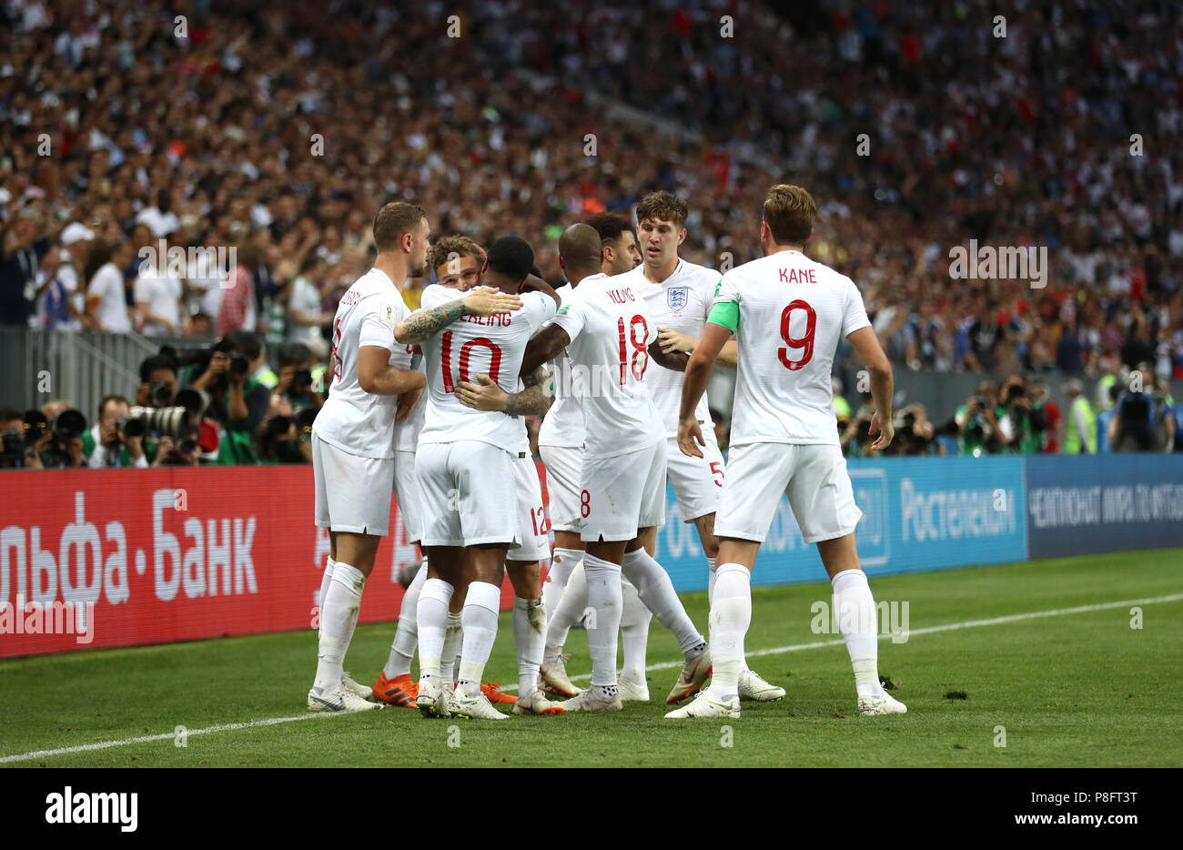 England's Kieran Trippier (second left) celebrates scoring his side's ...