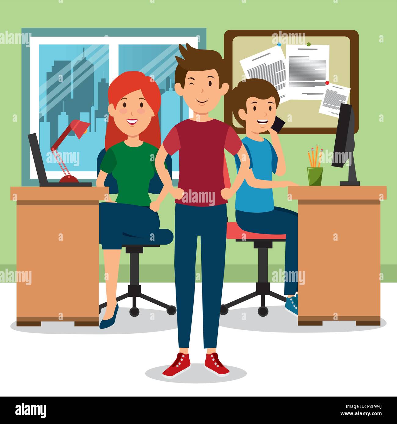 young people group in the workplace office Stock Vector Image & Art - Alamy