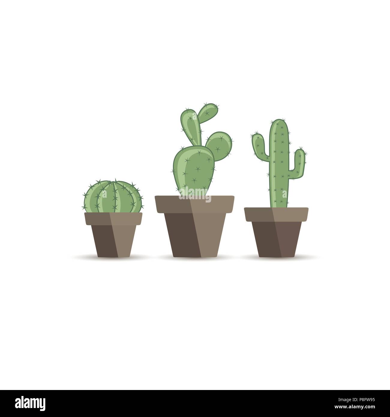 Set vector illustration of a cactus on a white background. Cactus in a ...
