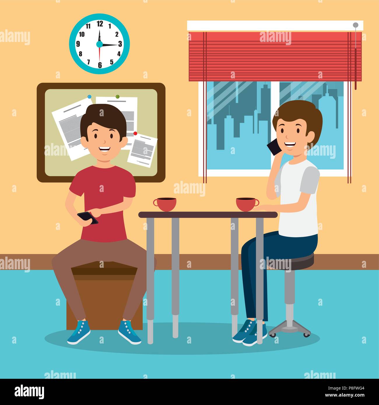 young men in the workplace office Stock Vector Image & Art - Alamy