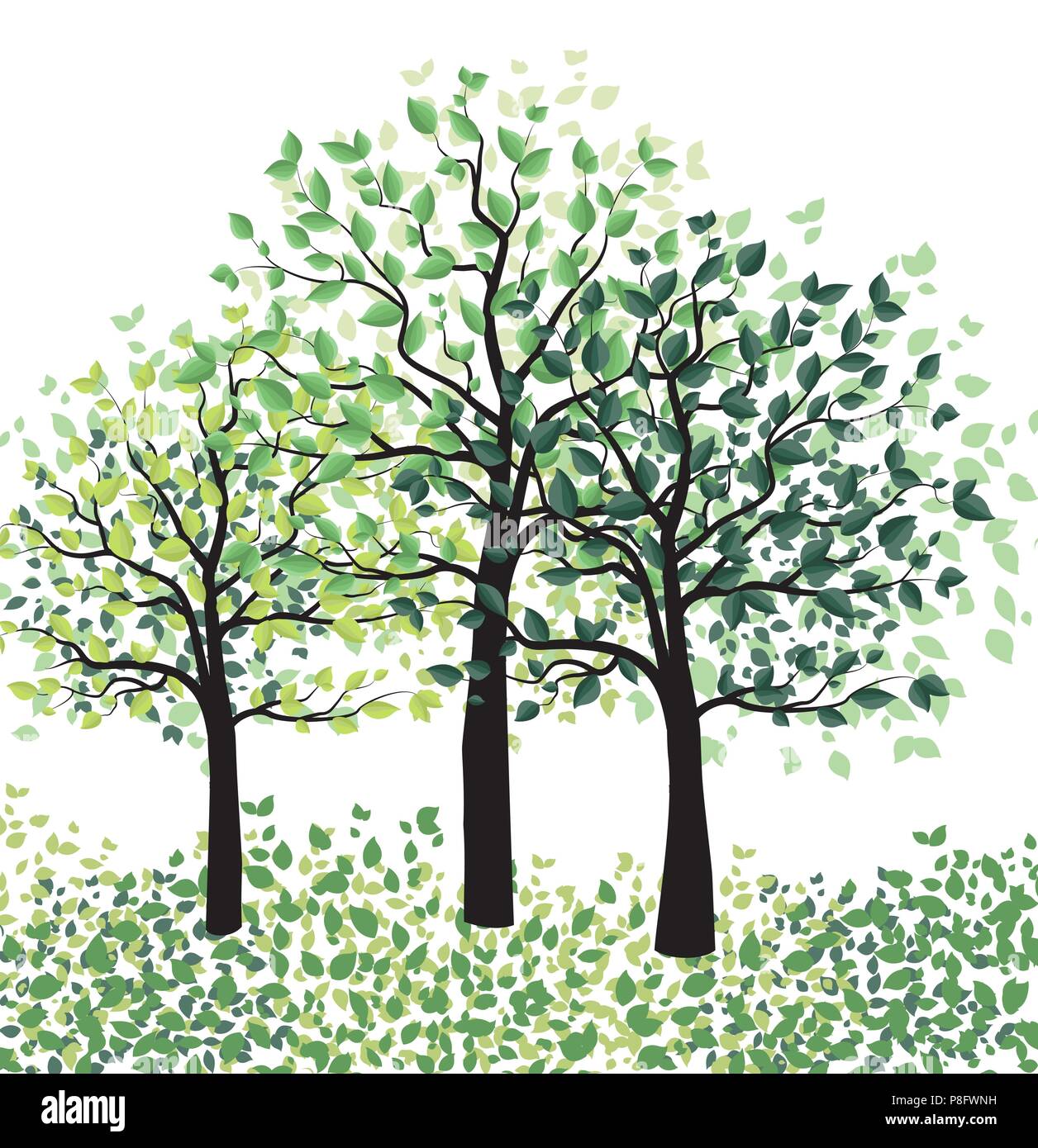 Silhouette trees park sky growth Stock Vector Images - Alamy