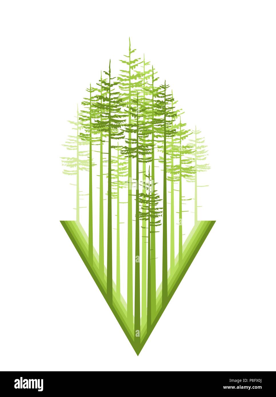 Vector illustration trees. Landscape background with forest Stock ...