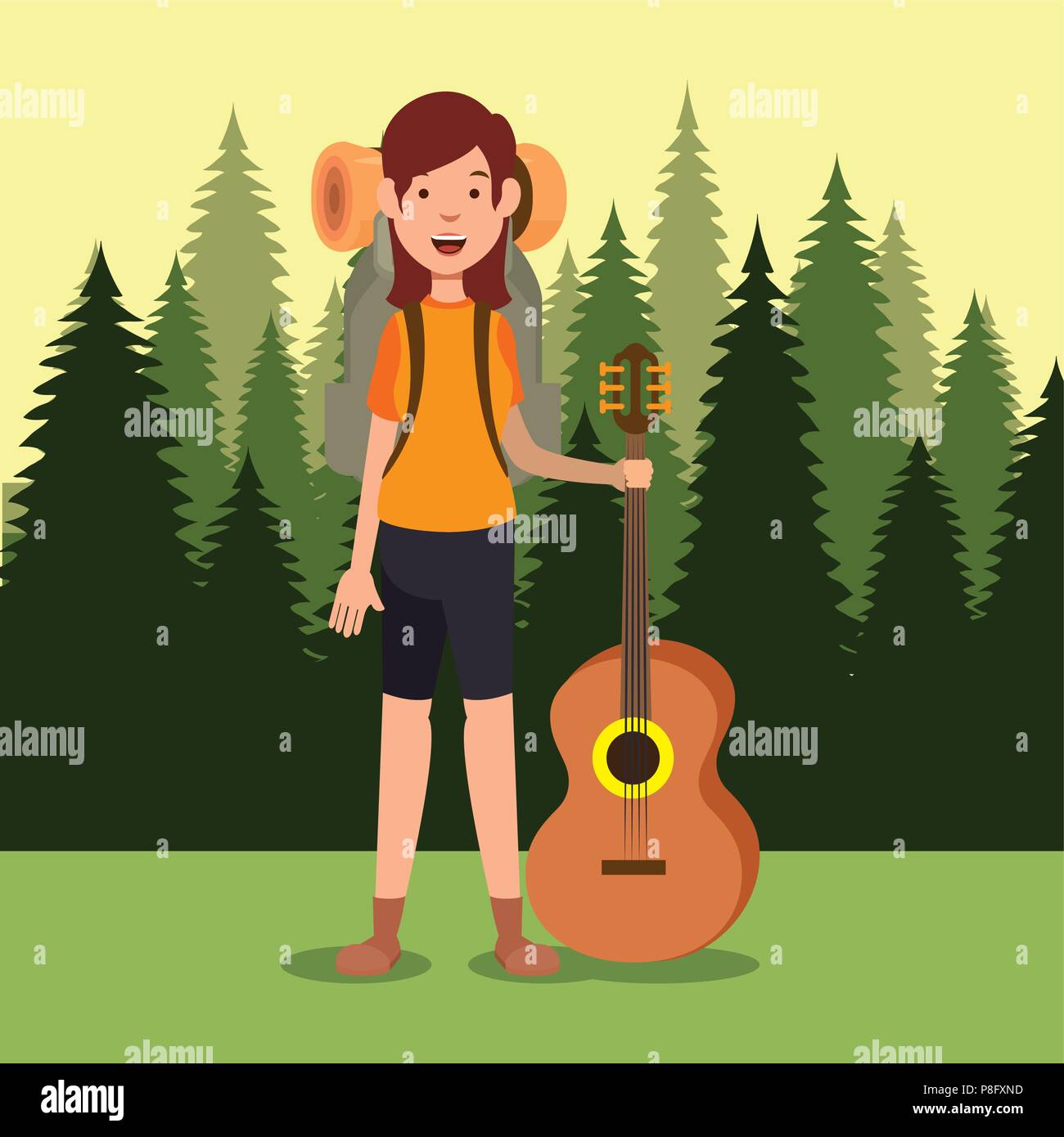 young scout in the camping zone scene Stock Vector Image & Art - Alamy