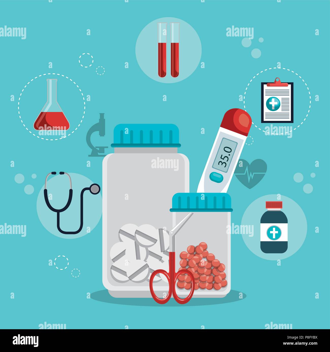 medical healthcare with set icons Stock Vector Image & Art - Alamy