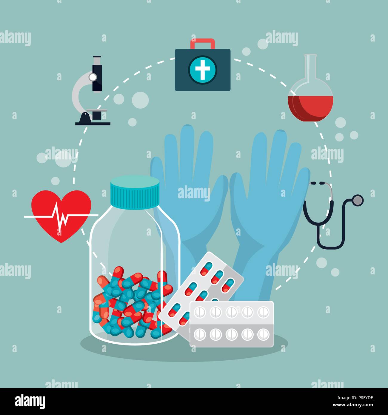 medical healthcare with set icons Stock Vector Image & Art - Alamy