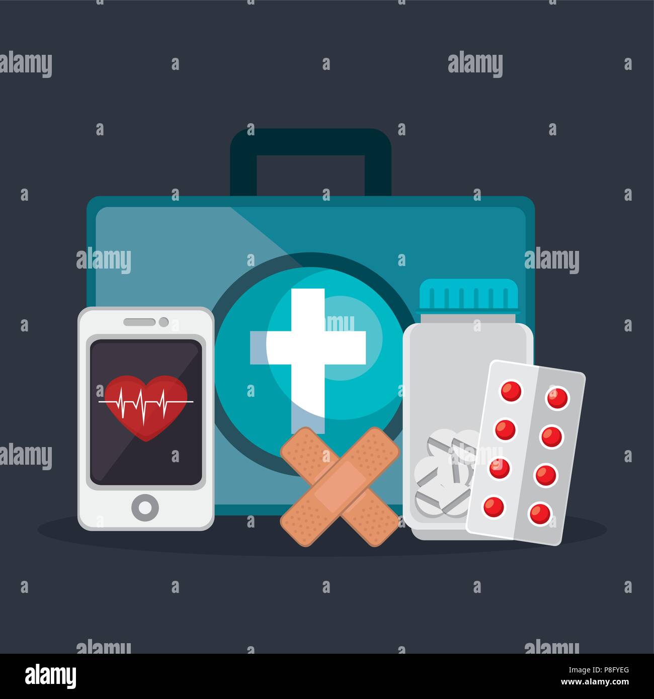 medical healthcare with set icons Stock Vector Image & Art - Alamy